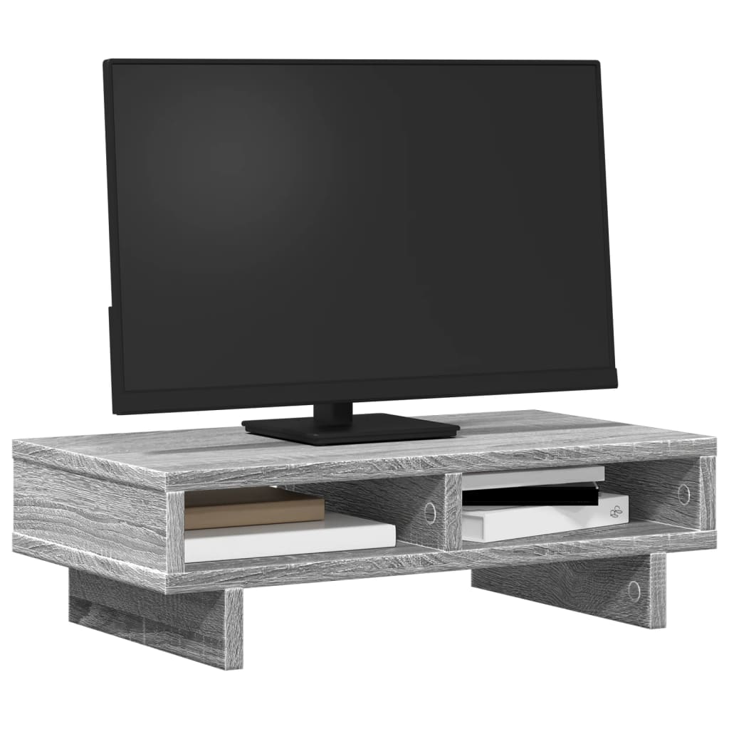 Stalak za monitor siva boja hrasta 50x27x15cm konstruirano drvo