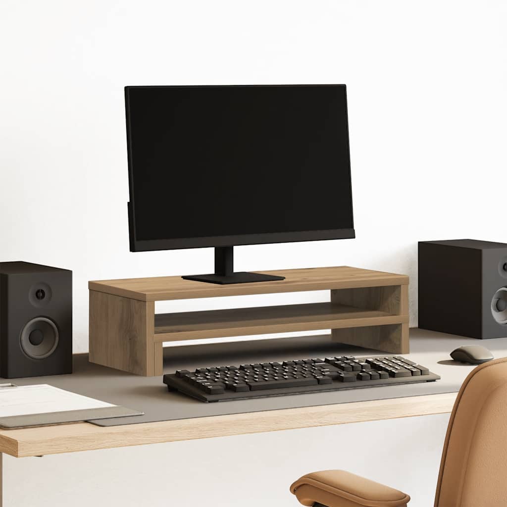 Stalak za monitor boja hrasta 54x22x15 cm konstruirano drvo