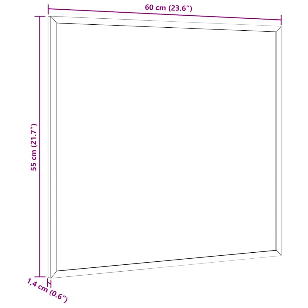 Magnetna bijela ploča s okvirom od masivnog borovog drva 60 x 55 cm