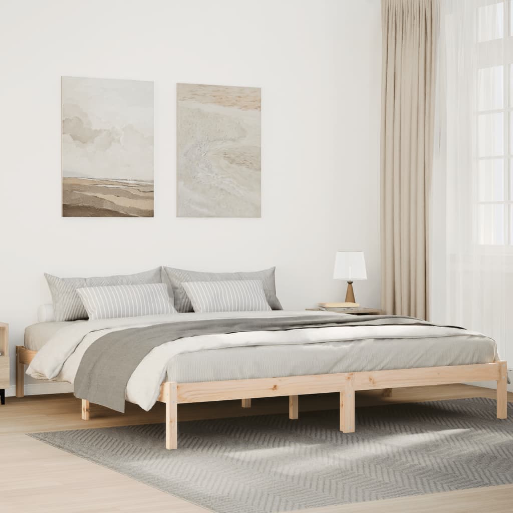 Dugi okvir kreveta bez madraca bijeli 200x210 cm od borovine