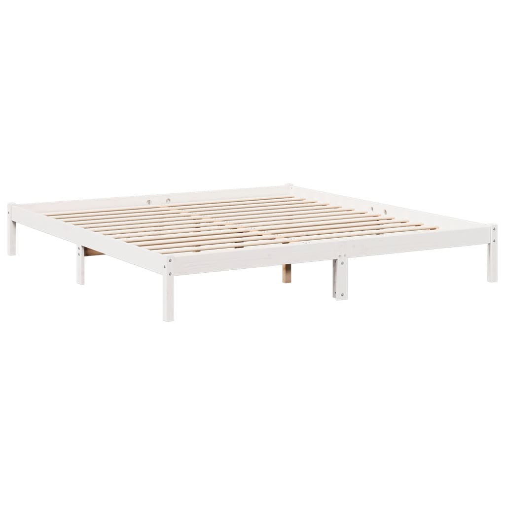 Dugi okvir kreveta bez madraca bijeli 180 x 220 cm od borovine