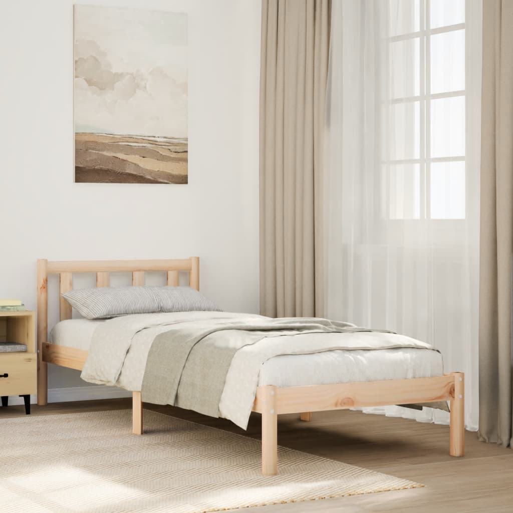Dugi okvir kreveta bez madraca bijeli 100x210 cm od borovine
