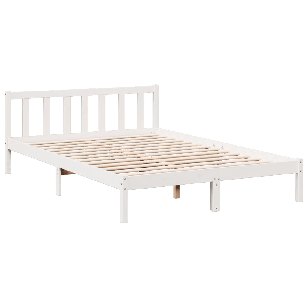 Dugi okvir kreveta bez madraca bijeli 160 x 210 cm od borovine