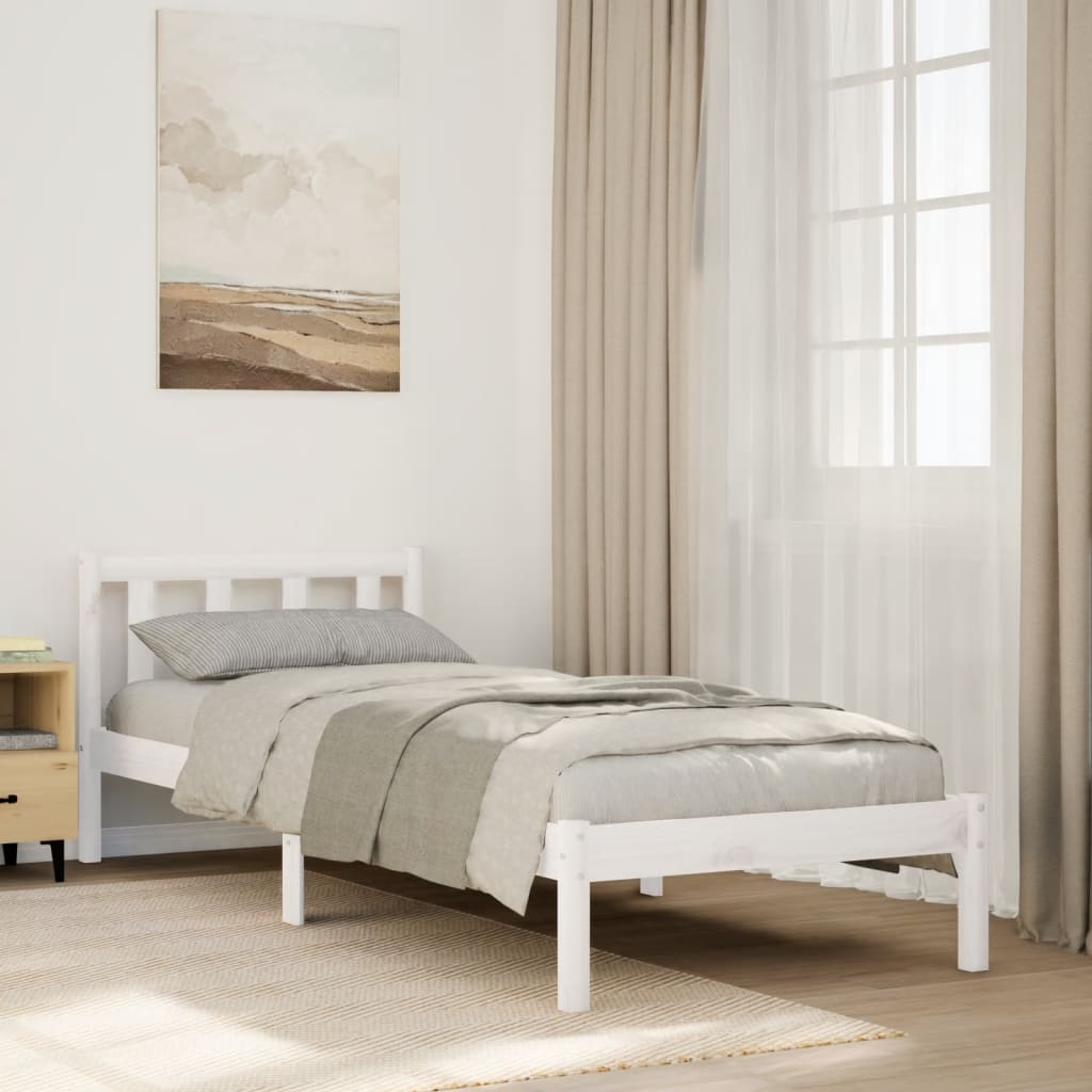 Dugi okvir kreveta bez madraca bijeli 100 x 220 cm od borovine