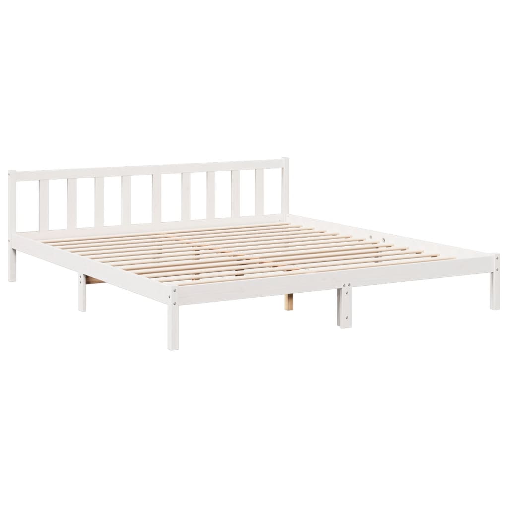 Dugi okvir kreveta bez madraca bijeli 180 x 220 cm od borovine
