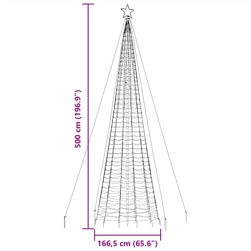 LED božićno drvce sa šiljcima 1534 LED šareno 500 cm