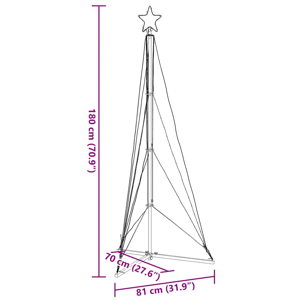LED božićno drvce 363 LED diode plavo 182 cm