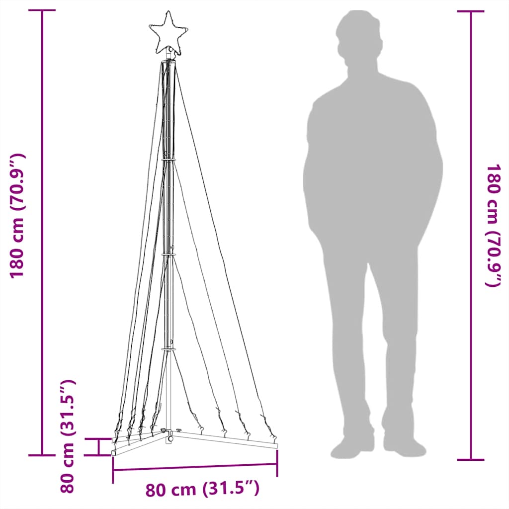 LED božićno drvce 339 LED dioda plavo 187 cm