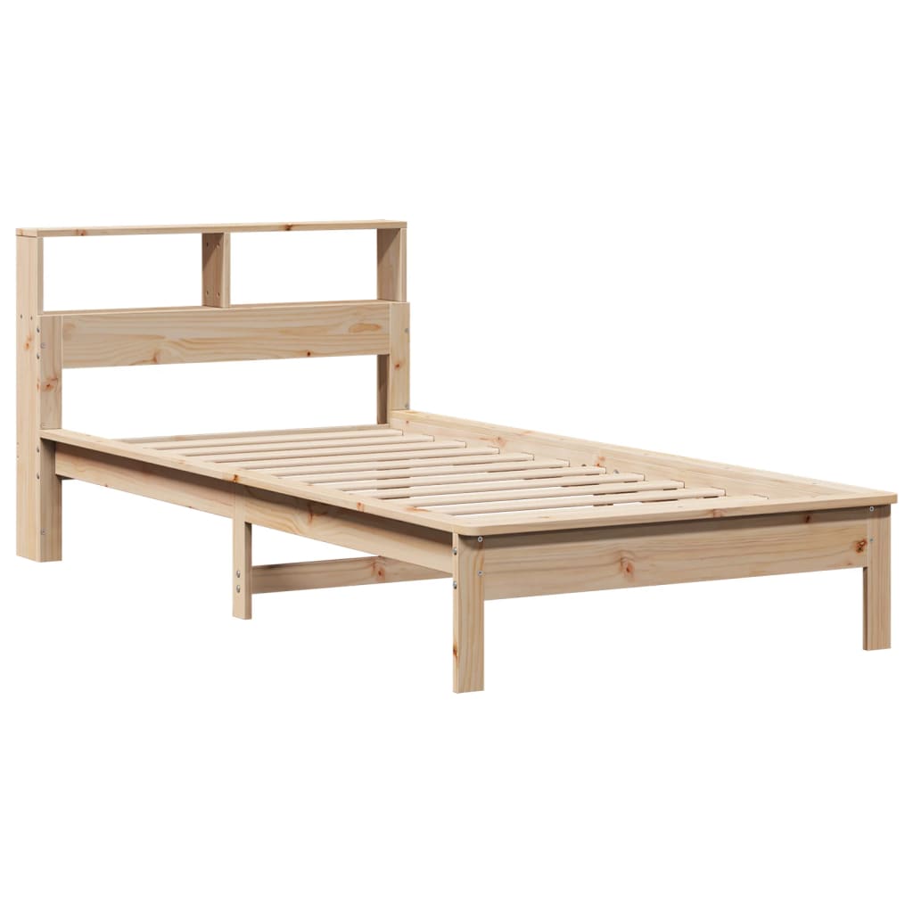 Krevet s regalom za knjige bez madraca 100 x 200 cm od borovine