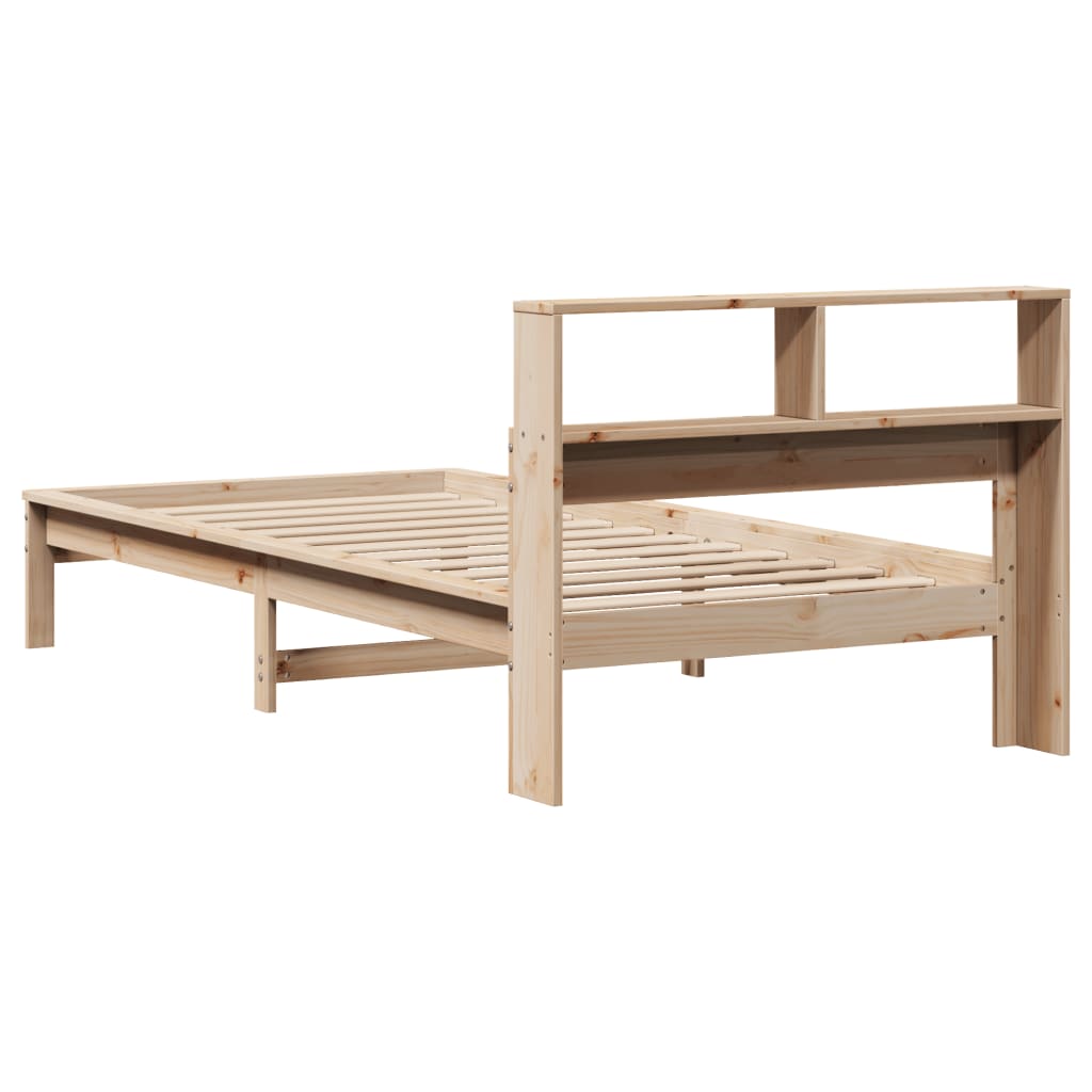 Krevet s regalom za knjige bez madraca 100 x 200 cm od borovine