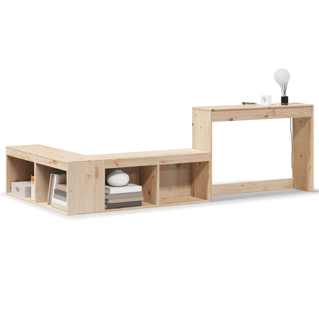 Noćni ormarić s radnim stolom 232x122x75 cm Masivno drvo Bor