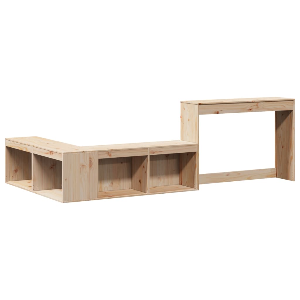 Noćni ormarić s radnim stolom 232x122x75 cm Masivno drvo Bor
