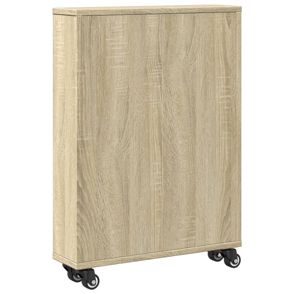 Uska kolica za odlaganje Sonoma hrast 48x13x68 cm Konstruirano drvo