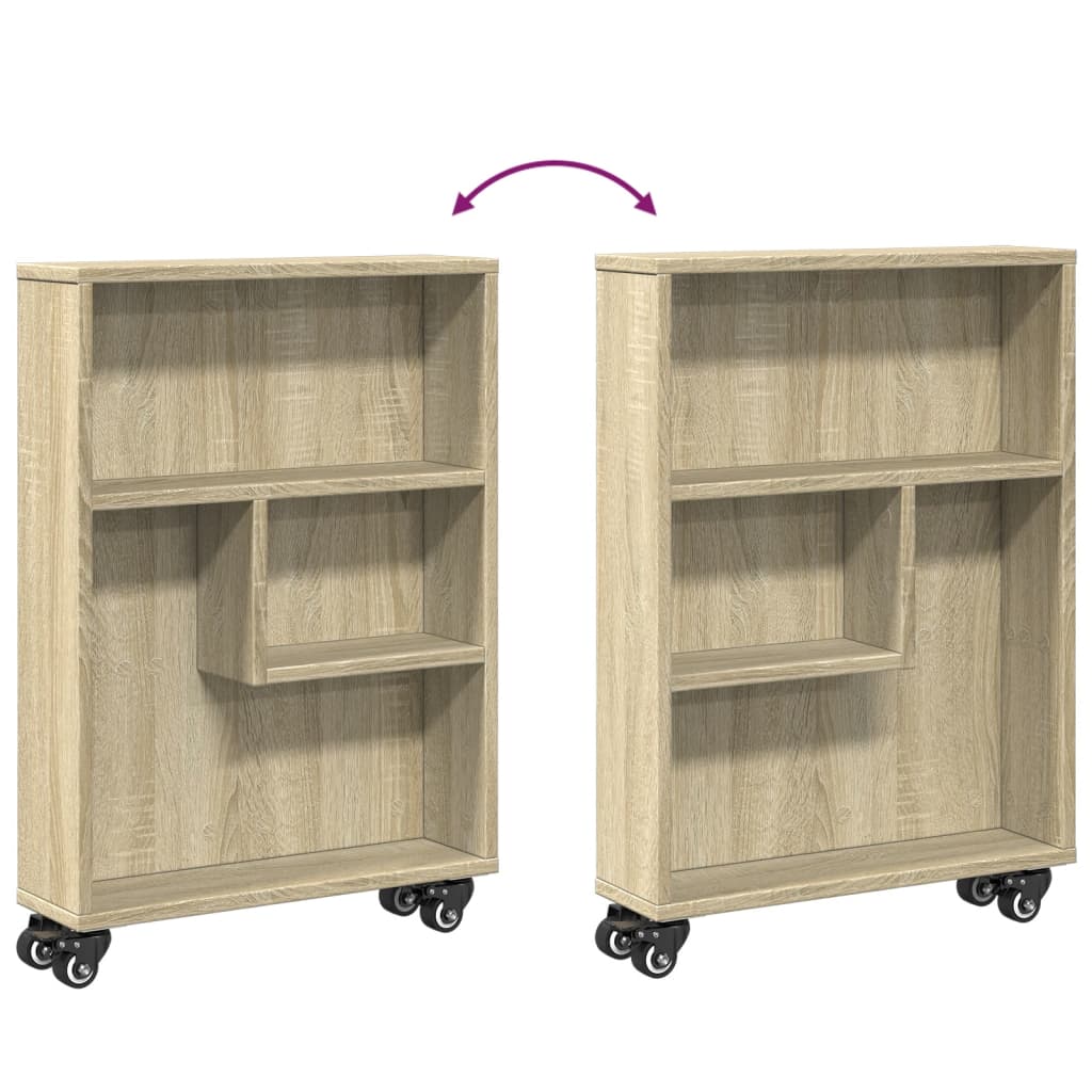 Uska kolica za odlaganje Sonoma hrast 48x13x68 cm Konstruirano drvo