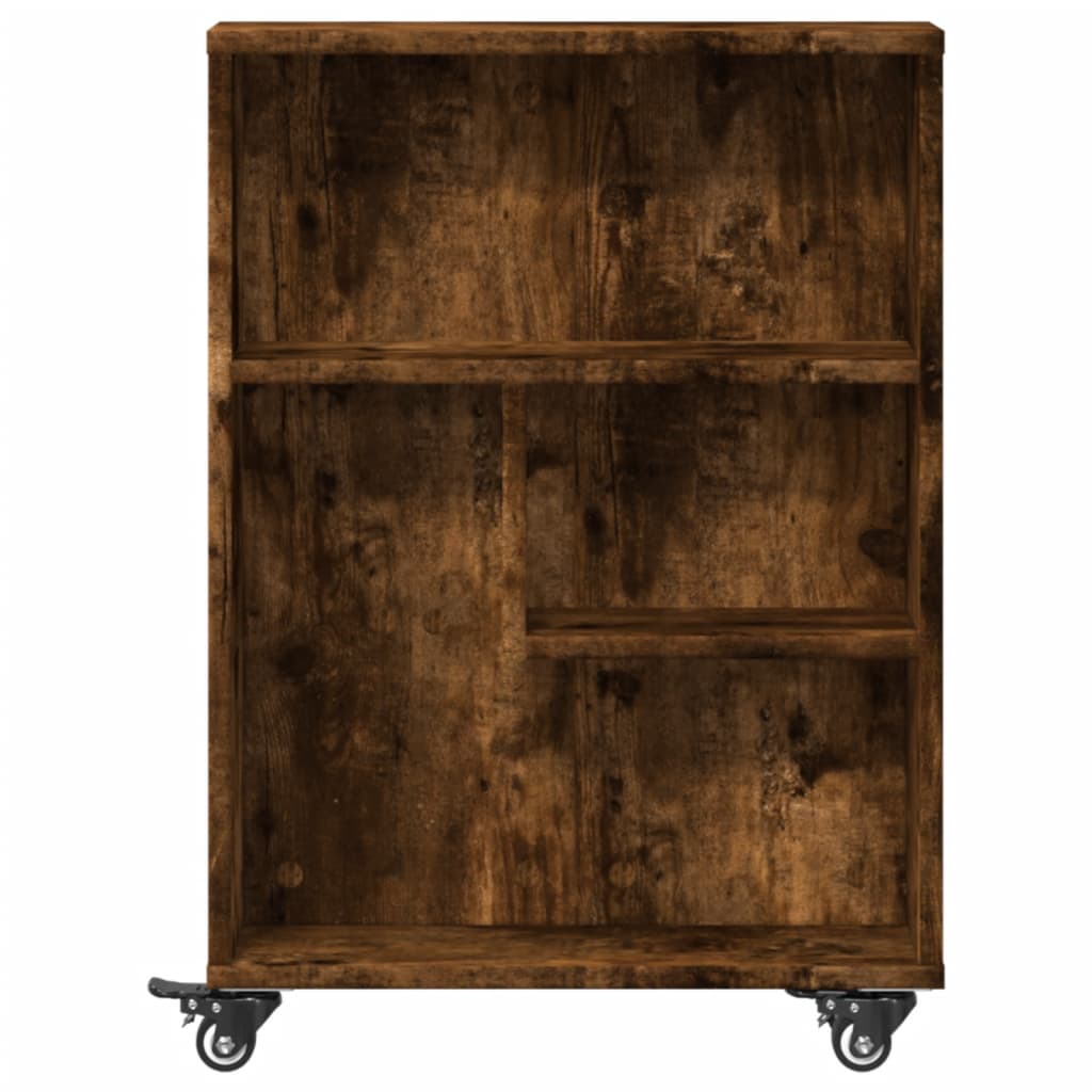 Uska kolica za pohranu boja hrasta 48x13x68cm konstruirano drvo