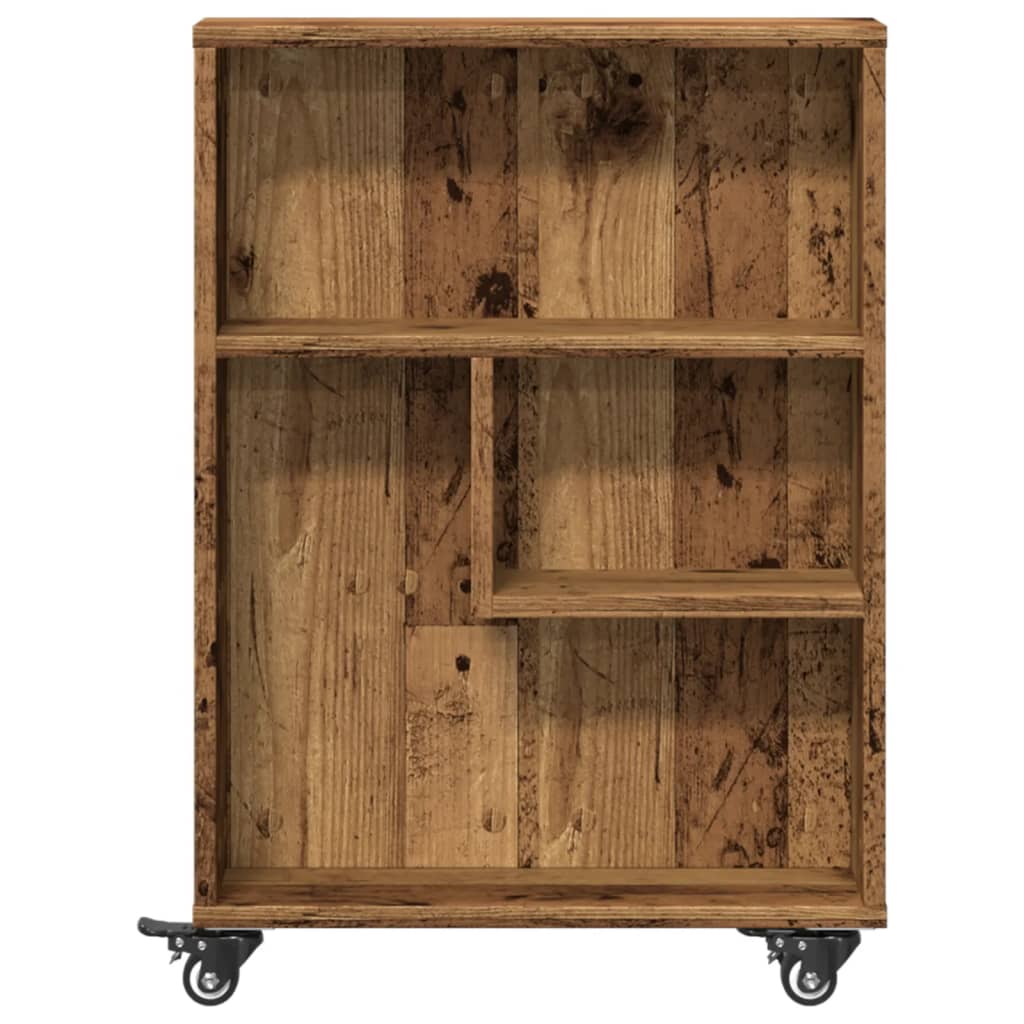 Uska kolica za pohranu boja drva 48x13x68 cm konstruirano drvo
