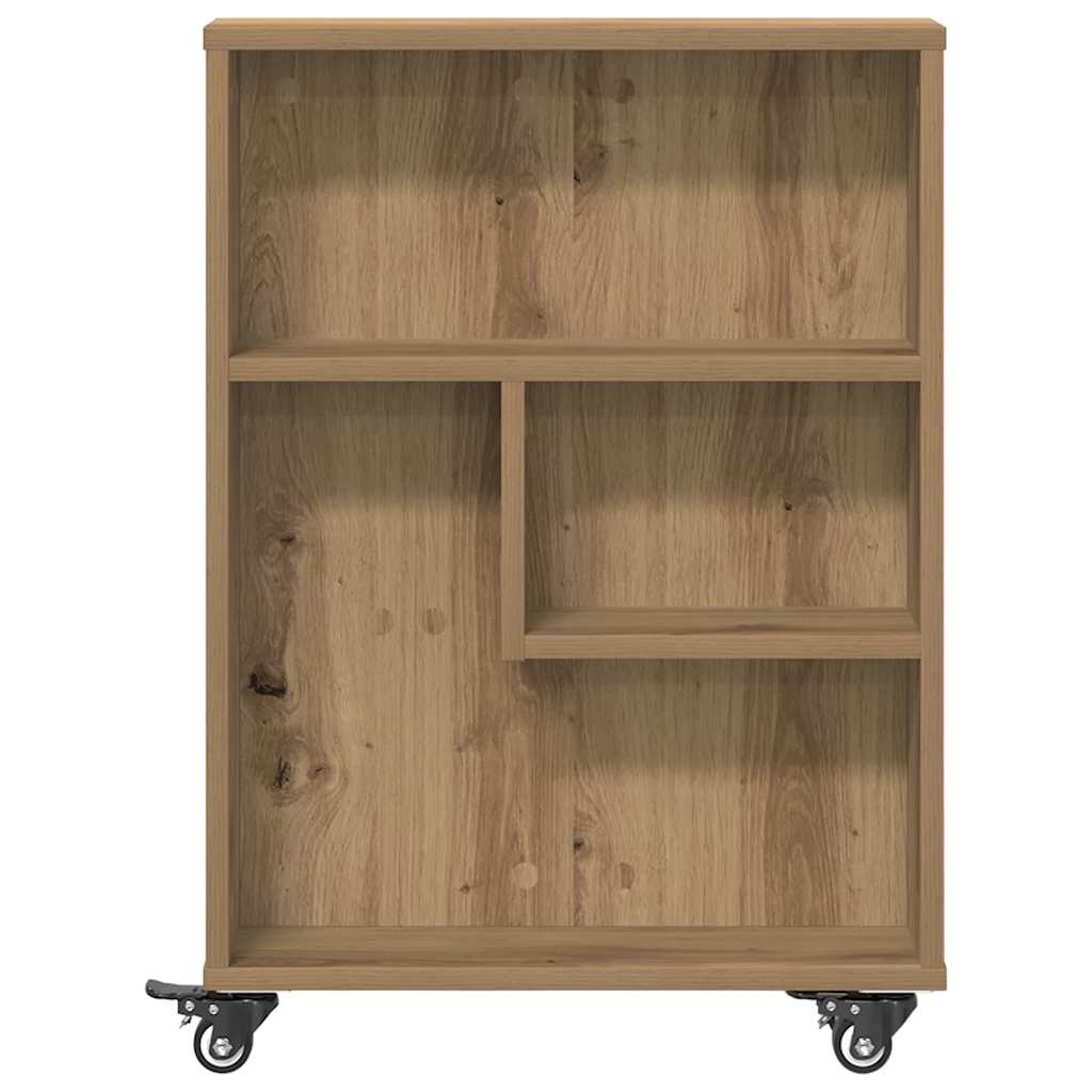 Uska kolica za pohranu boja hrasta 48x13x68cm konstruirano drvo