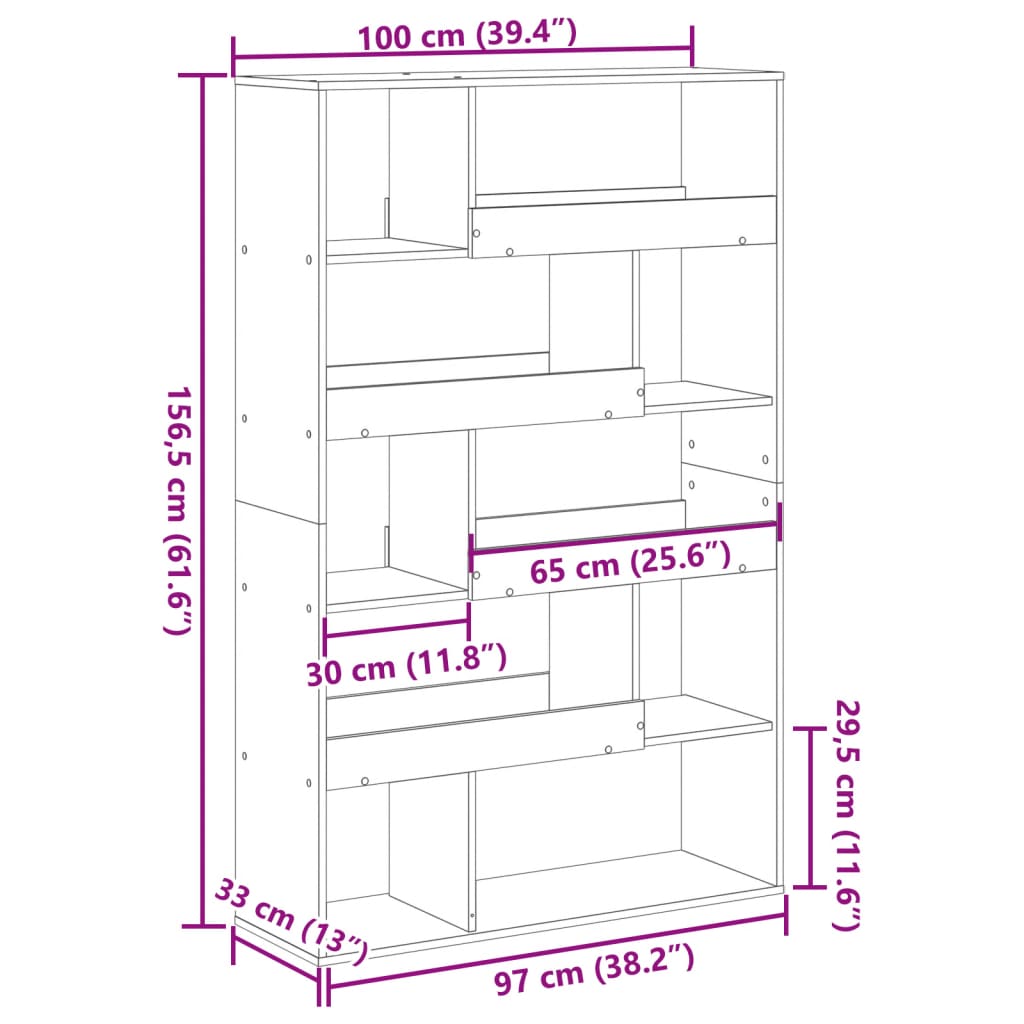 Regal za knjige boja hrasta 100x33x156,5 cm konstruirano drvo