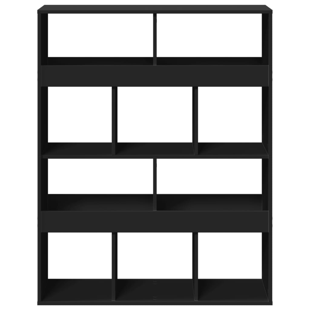 Regal za knjige crni 100 x 33 x 125,5 cm od konstruiranog drva
