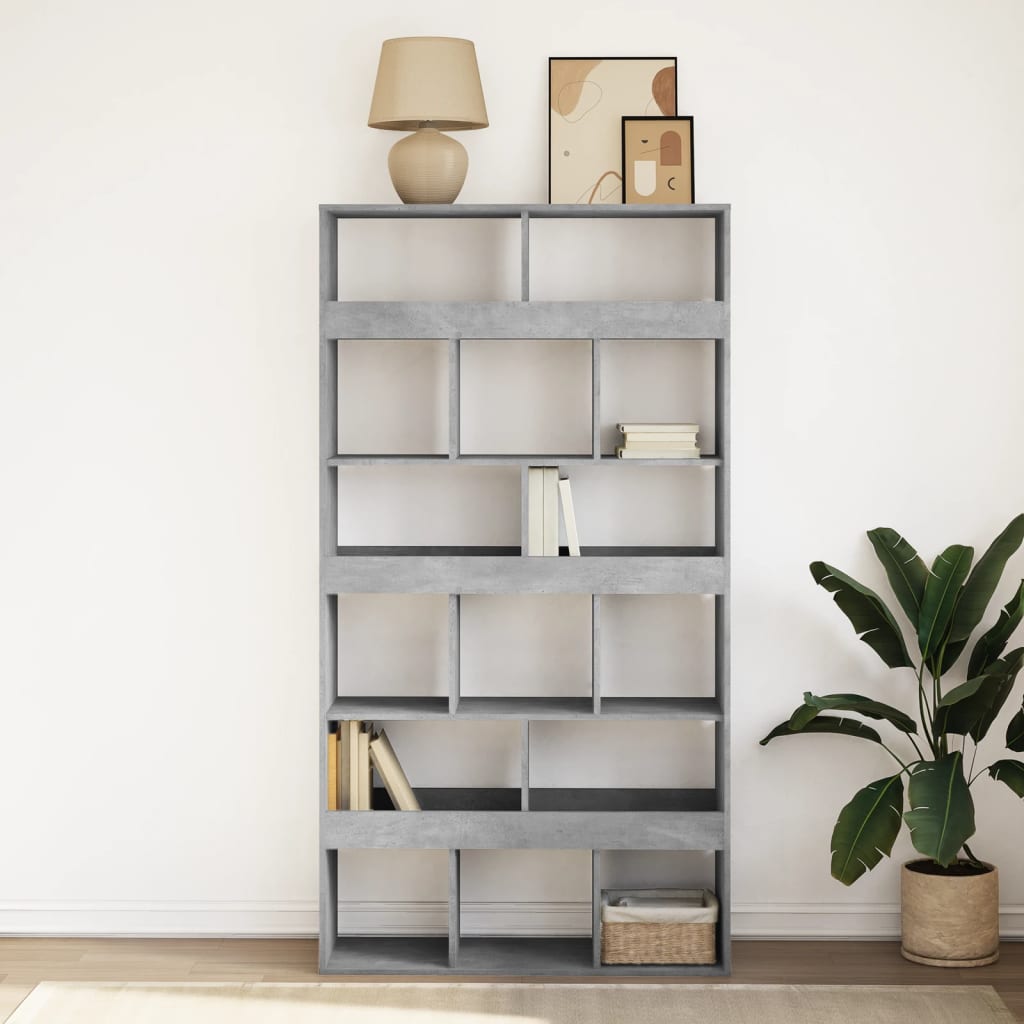 Regal za knjige boja betona 100x33x187,5 cm konstruirano drvo