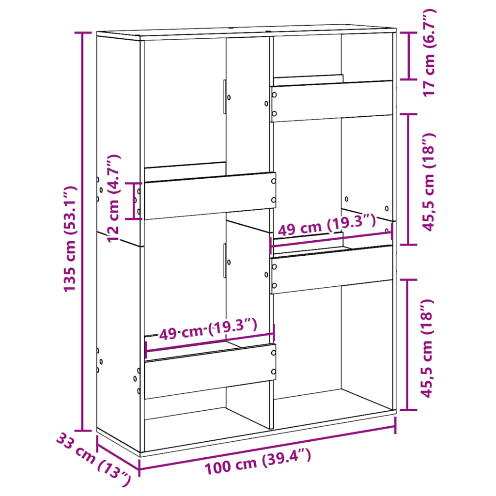 Regal za knjige boja hrasta 100x33x135 cm konstruirano drvo