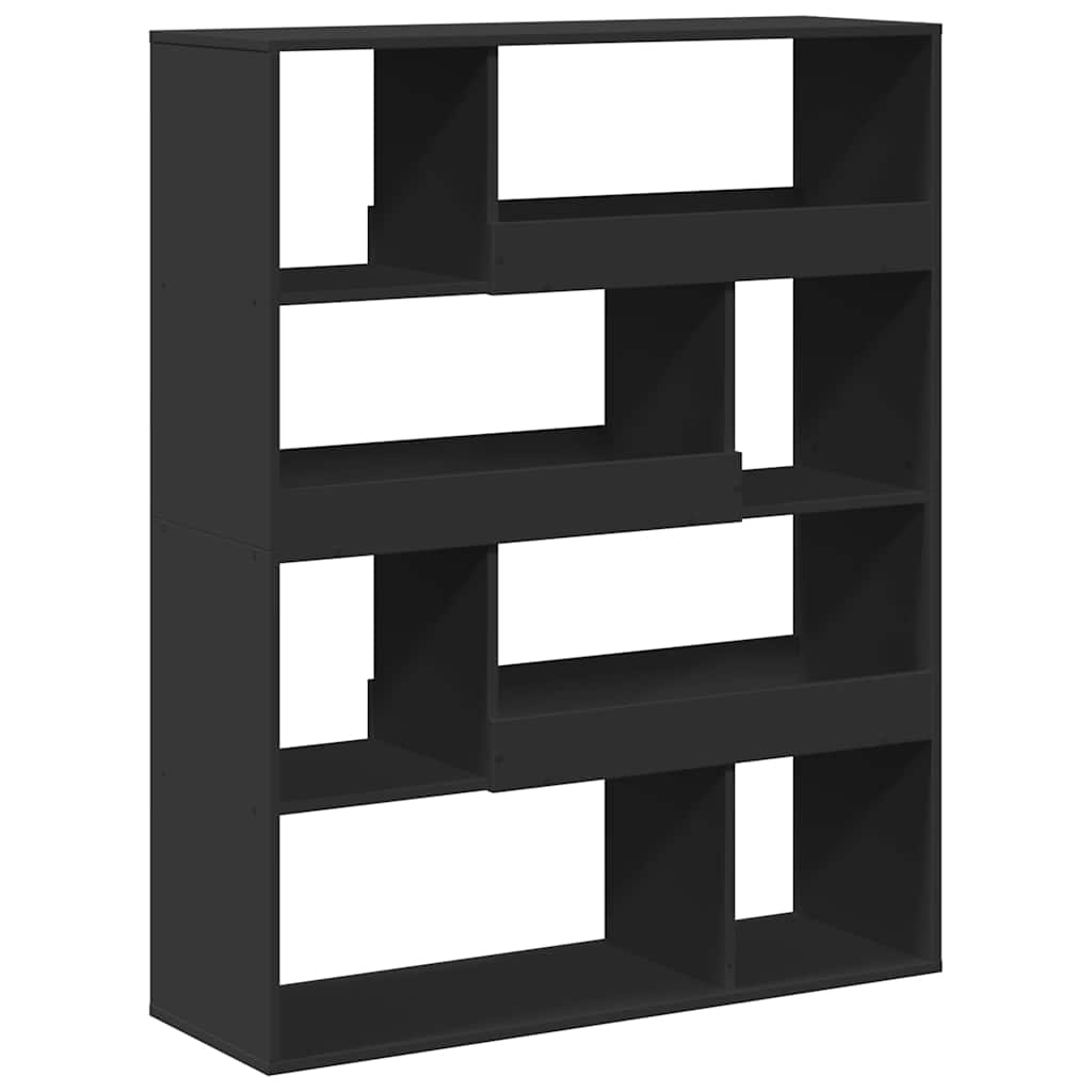 Sobna pregrada crna 100 x 33 x 125,5 cm konstruirano drvo