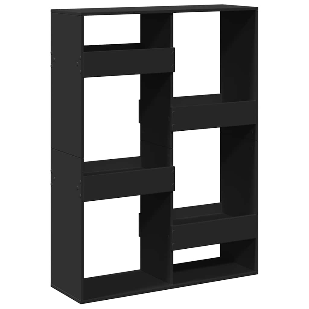 Sobna pregrada crna 100 x 33 x 135 cm konstruirano drvo