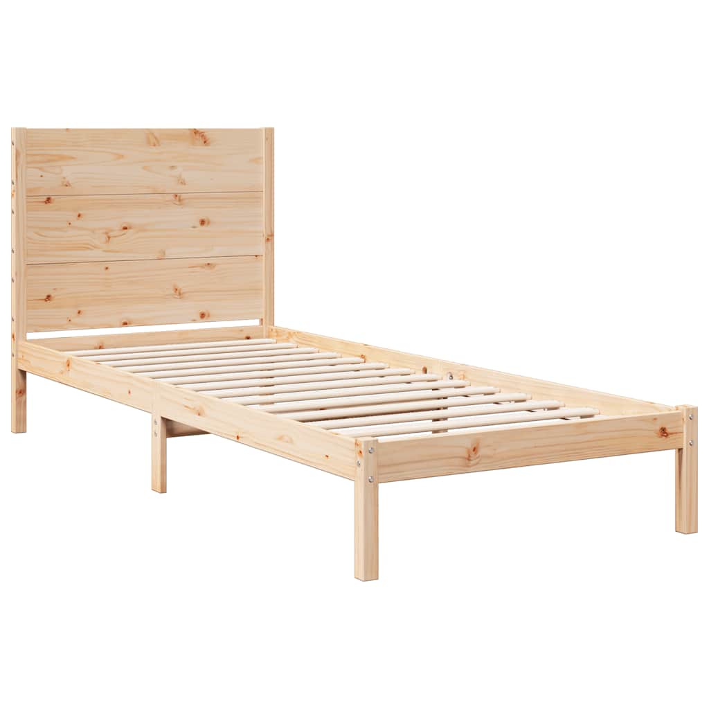 Dugi okvir kreveta bez madraca bijeli 90x210 cm masivno drvo