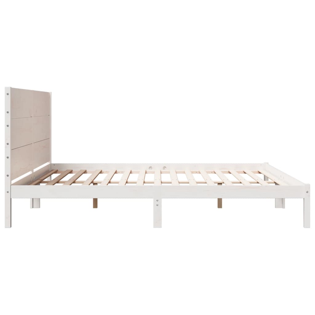Dugi okvir kreveta bez madraca bijeli 180 x 210 cm masivno drvo