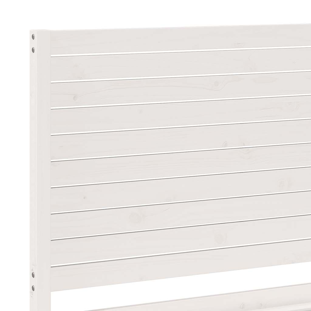 Dugi okvir kreveta bez madraca bijeli 140 x 210 cm masivno drvo