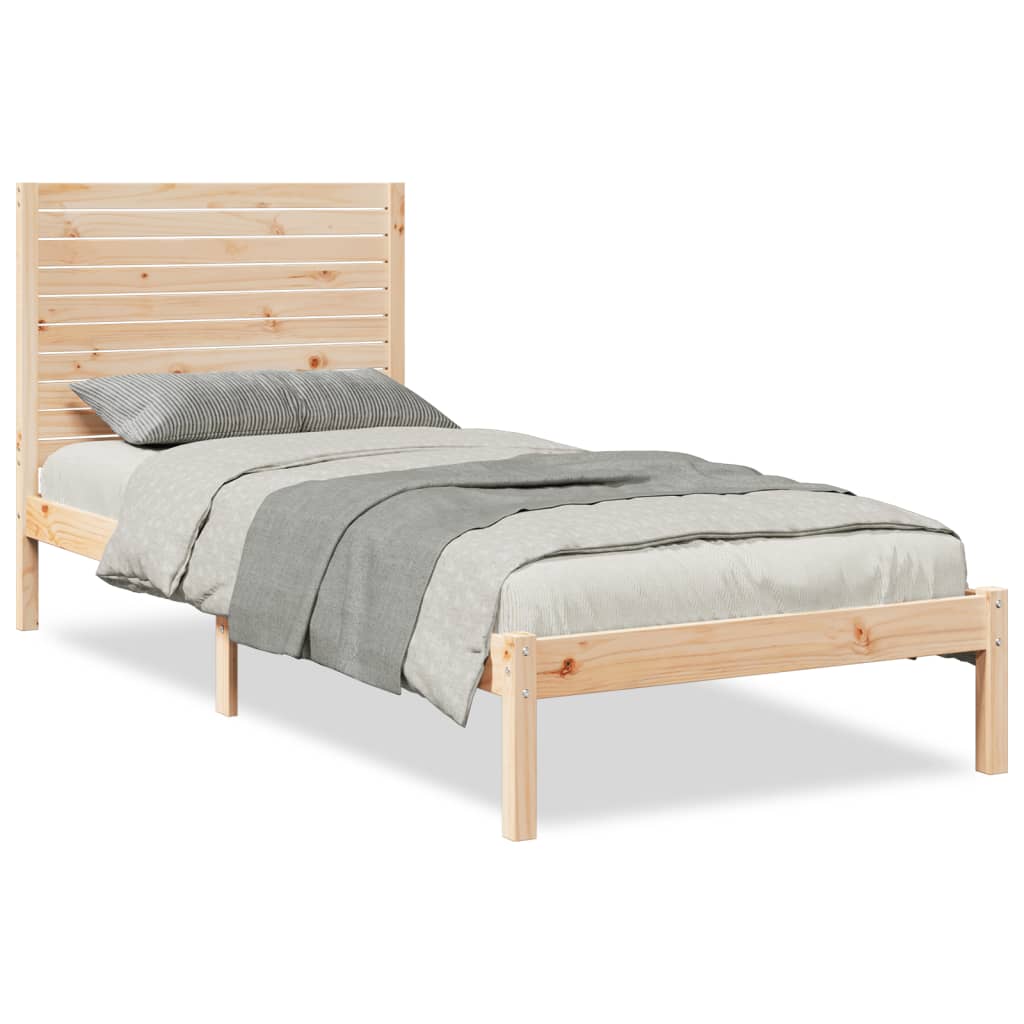 Dugi okvir kreveta bez madraca bijeli 100 x 220 cm masivno drvo