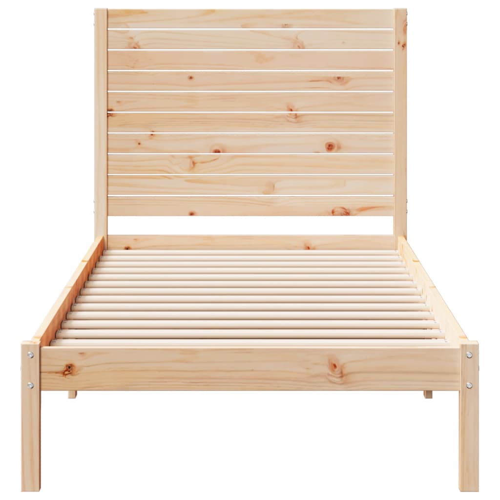 Dugi okvir kreveta bez madraca bijeli 100 x 220 cm masivno drvo