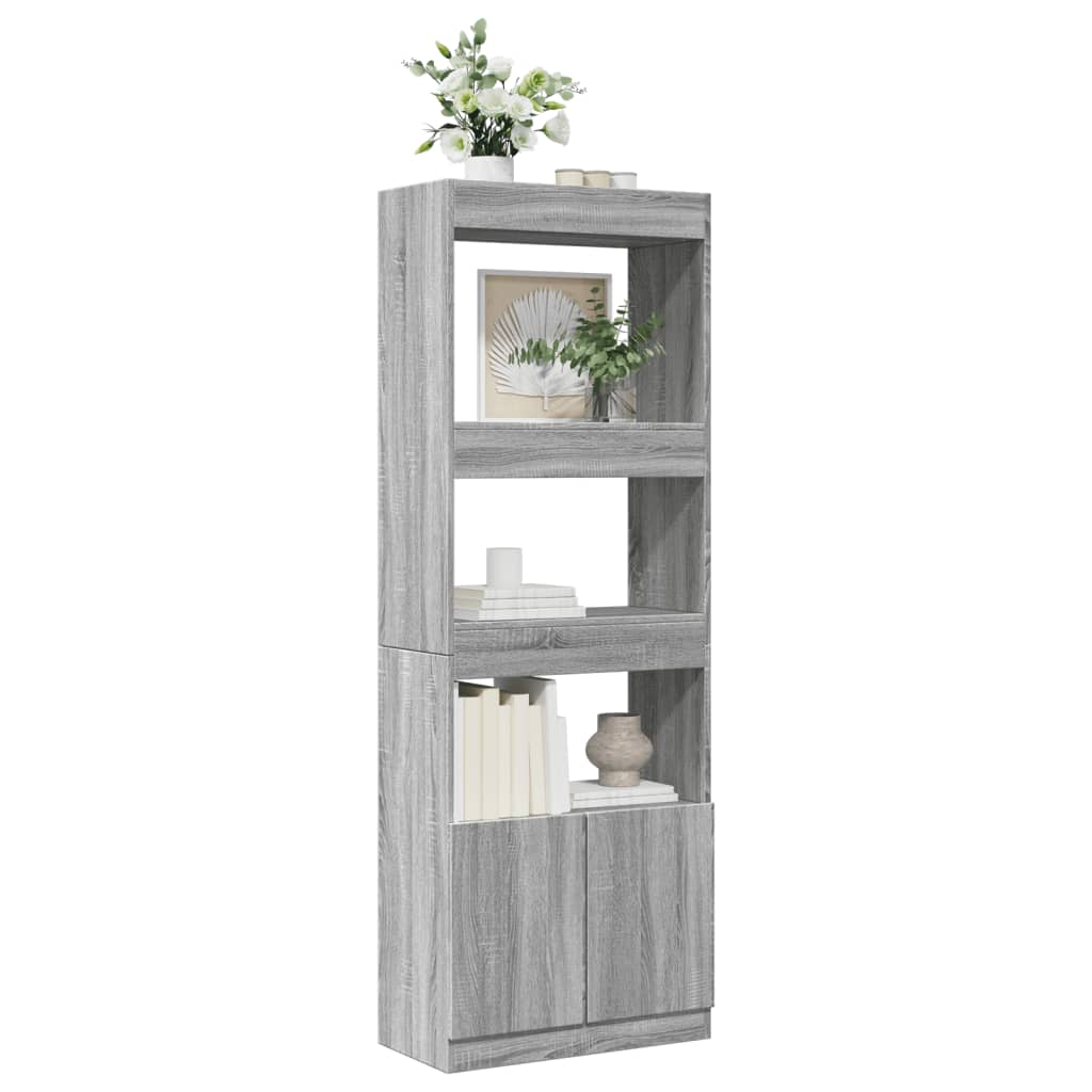 Visoka komoda boja hrasta 63x33x180 cm od konstruiranog drva