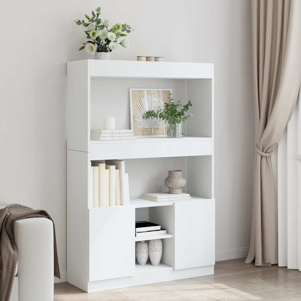 Visoka komoda bijela 92 x 33 x 140 cm od konstruiranog drva