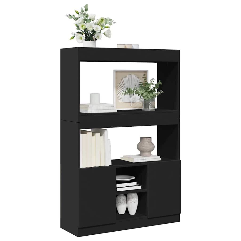 Visoka komoda crna 92 x 33 x 140 cm od konstruiranog drva
