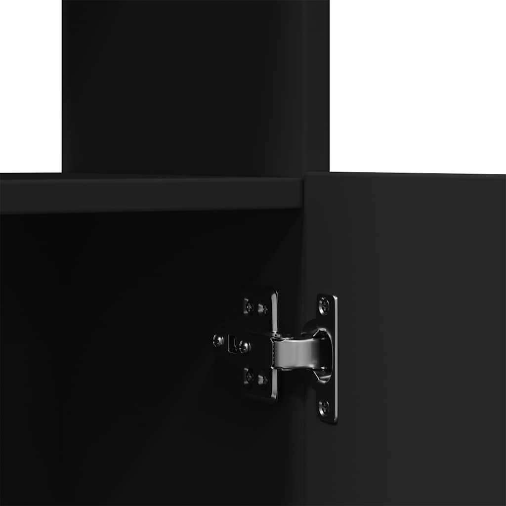 Visoka komoda crna 92 x 33 x 140 cm od konstruiranog drva