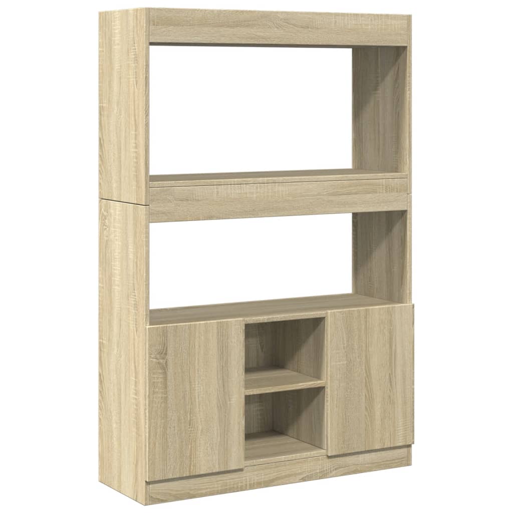 Visoka komoda hrasta sonome 92x33x140 cm od konstruiranog drva