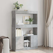 Visoka komoda boja betona 92x33x140 cm od konstruiranog drva