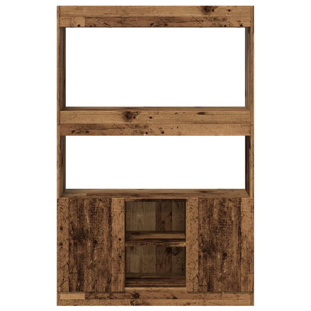 Visoka komoda boja staro drvo 92x33x140 cm konstruirano drvo