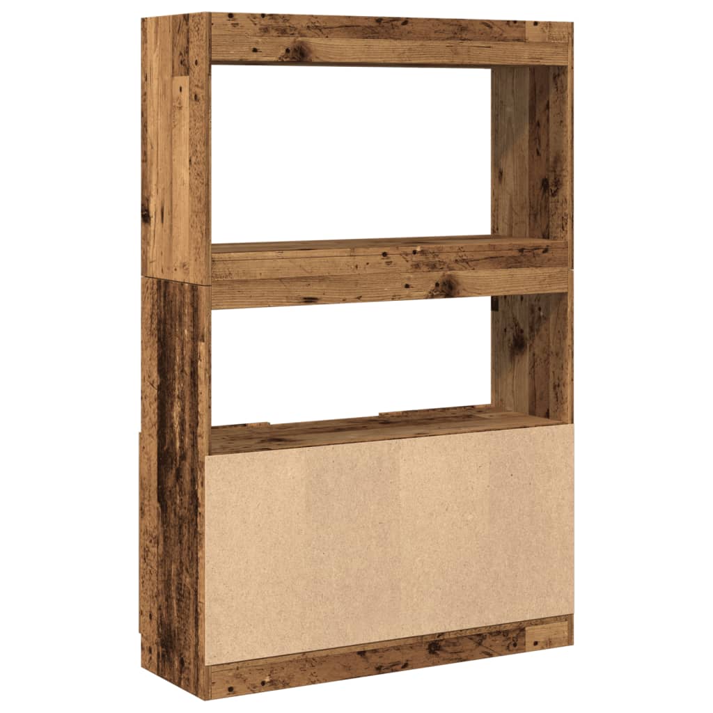 Visoka komoda boja staro drvo 92x33x140 cm konstruirano drvo