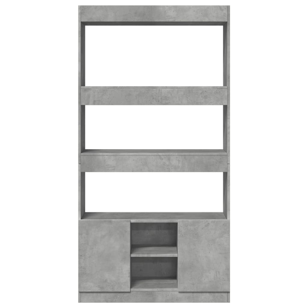 Visoka komoda siva boja betona 92x33x180 cm konstruirano drvo