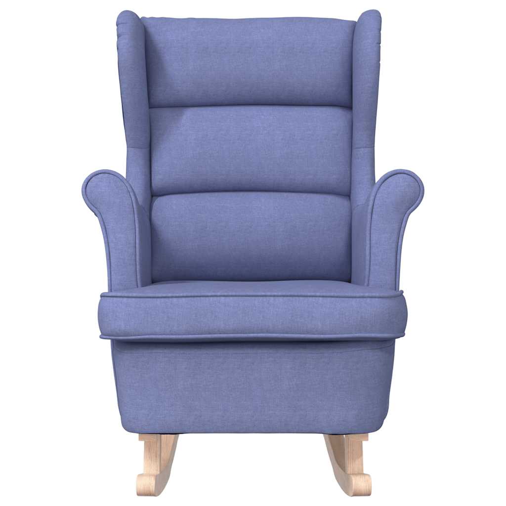 Stolica za ljuljanje 74x90x102 cm od tkanine traper-plava
