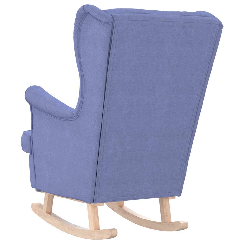 Stolica za ljuljanje 74x90x102 cm od tkanine traper-plava
