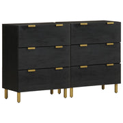 Komoda 2 kom crna 60 x 33 x 75 cm konstruirano drvo