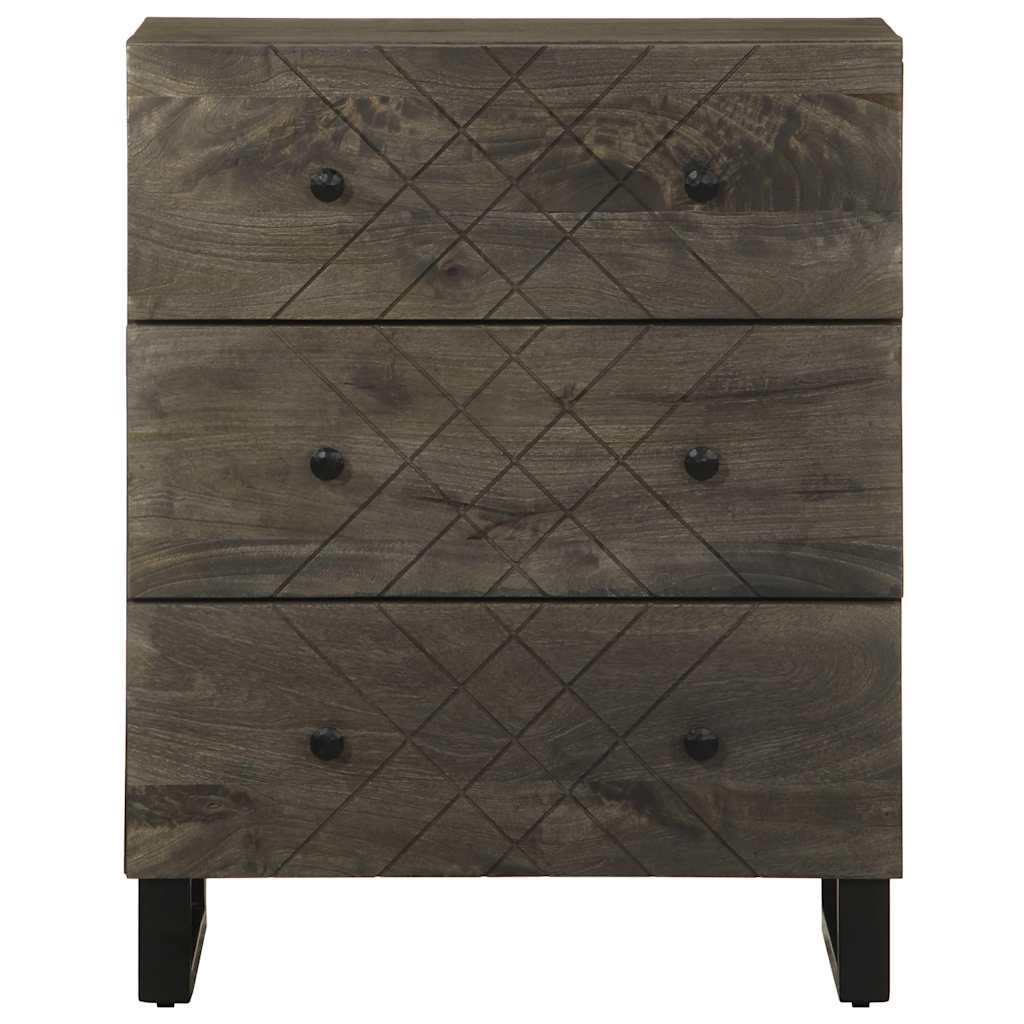 Komoda 2 kom crna 60x33x75 cm Puno drvo Mango