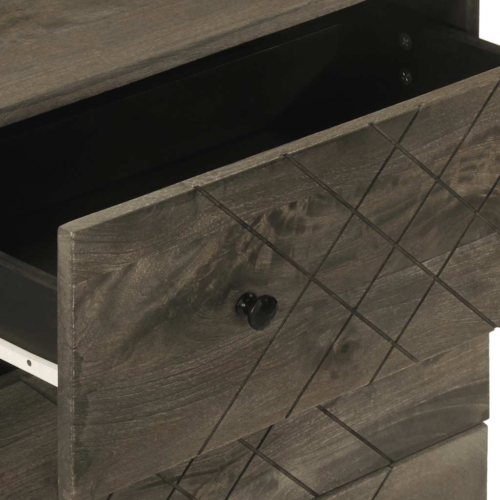 Komoda 2 kom crna 60x33x75 cm Puno drvo Mango