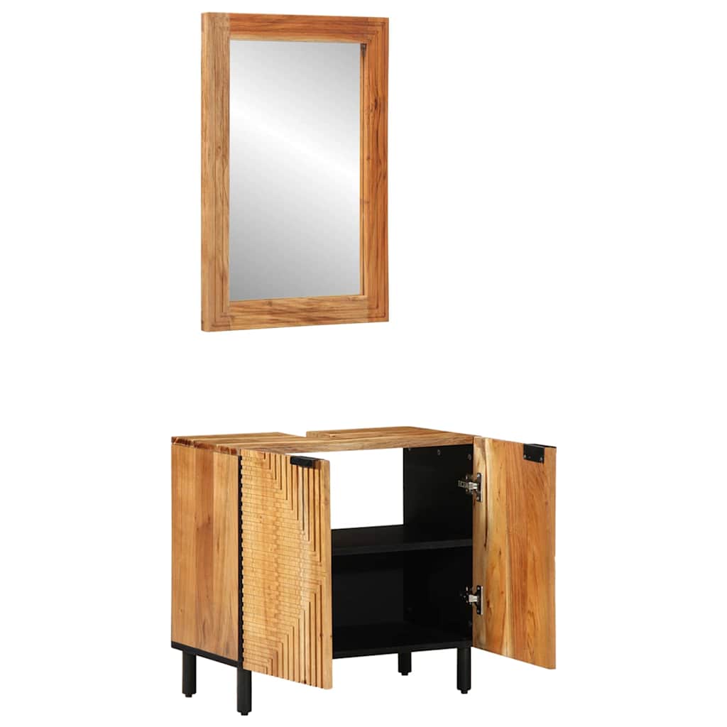 Set ormarića za kupaonicu 2 kom. Prirodna 62 x 33 x 58 cm