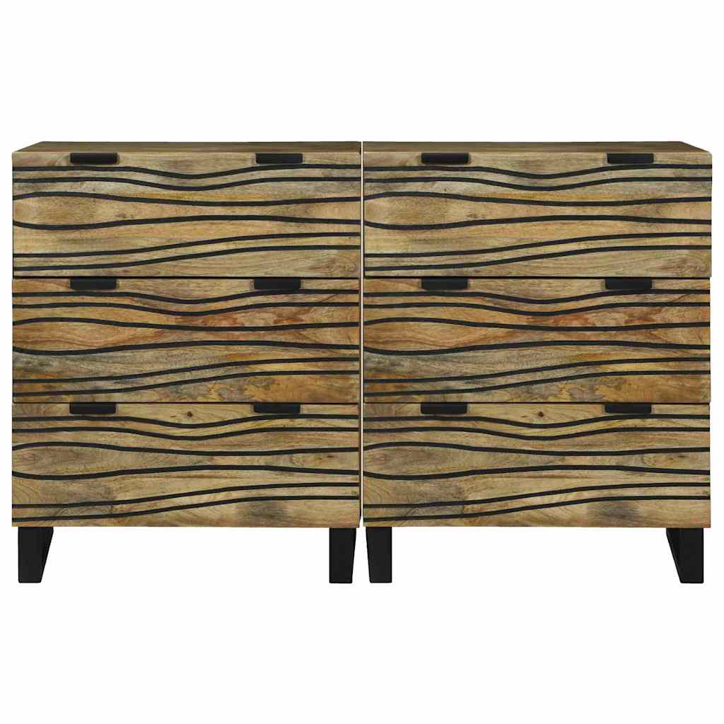 Set komoda 2 pcs Prirodna 120 x 33,5 x 75 cm Čvrsto drvo manga
