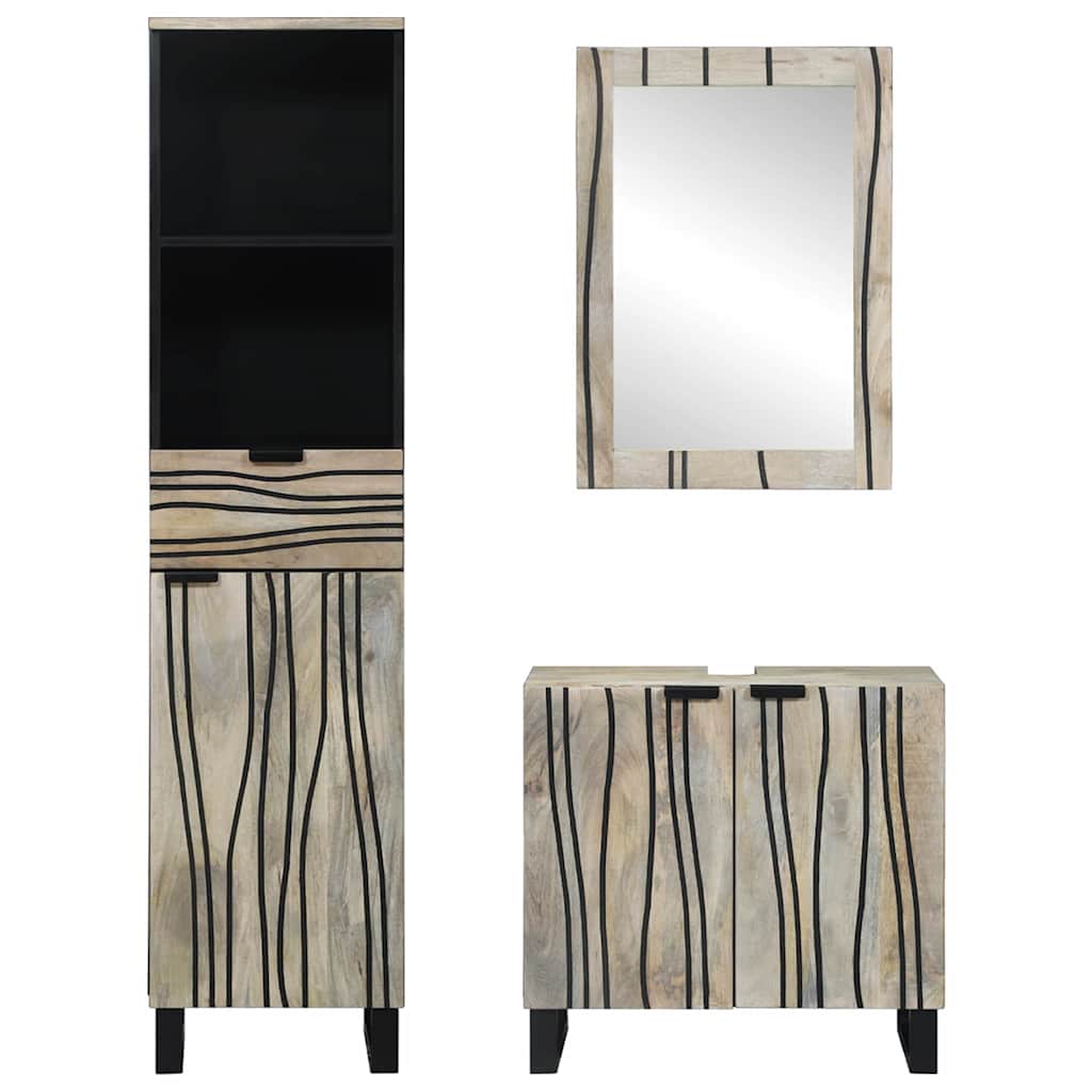 Set namještaja za kupaonicu 3 pcs Bijelo Konstruirano drvo