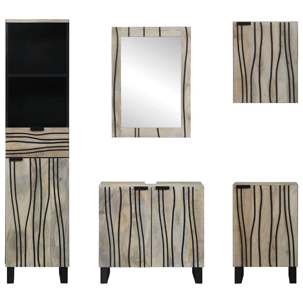 Set namještaja za kupaonicu s ladicama 5 pcs Bakarna smeđa